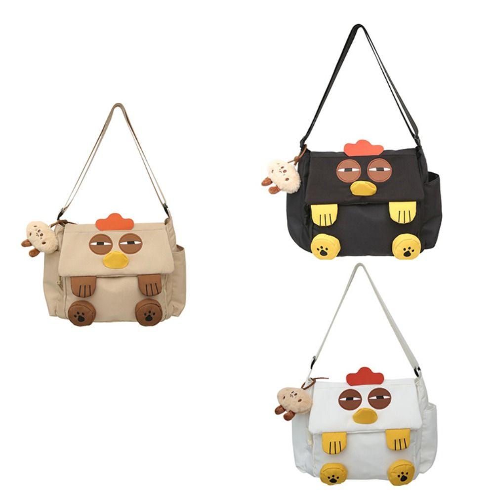 Cartoon Hen Shape School Bag Cute Students Book Bag Fashion Chicken Nylon Shoulder Bag  Travel