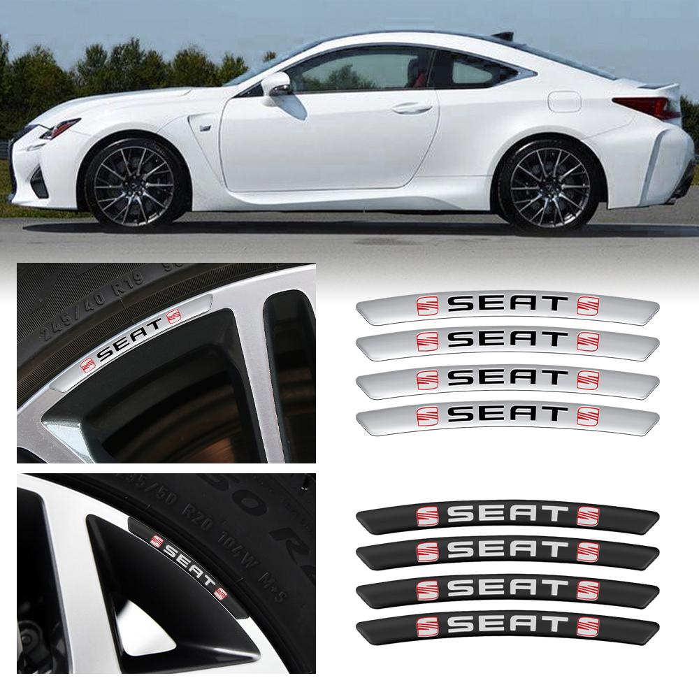 Auto Felgen Aluminium Logo Aufkleber Radnaben Aufkleber Für Seat Cupra Ateca Leon Mk2 6f FR Mk3 5f 1p Ibiza Cordoba Toledo E-Racer
