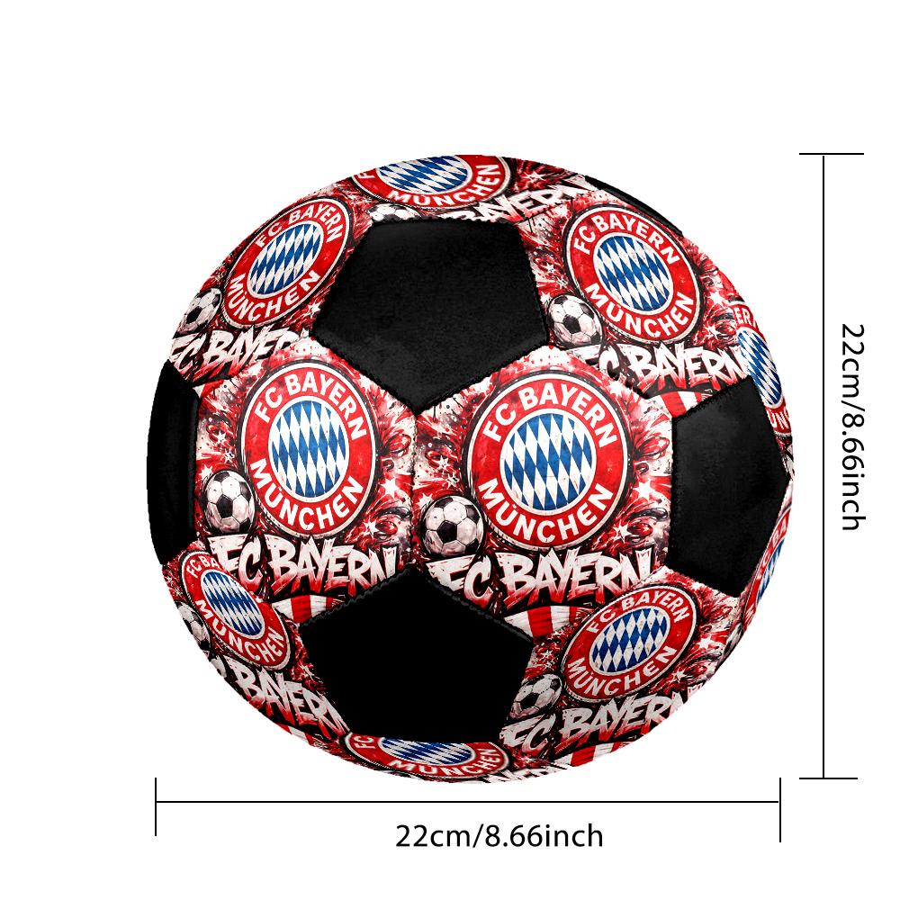 TAGLIA 5 Pallone da Calcio FC Bayern München Colorato Per Tutte le Età Cucito a Macchina PVC Pronto per la Competizione Resistente Alto Rimbalzo