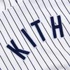 Kith Für Major League Baseball New York Yankees Gestreifter Hoodie Weiß Unisex Oberteile KH2447-101