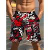Sommer Herren Leichte Atmungsaktive 3D-Bedruckte Strandshorts Sommerlich Lässige Bademode für Outdoor-Aktivitäten