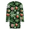 Women's Fashionable And Casual Christmas Printed Mid Length Cardigan Long Sleeved Jacket