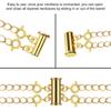 LOULEUR Stainless Steel Spring Buckle Lobster Clasps Connectors Slide Tube Lock Spacer Clasp Multi Strands Magnetic wholesale