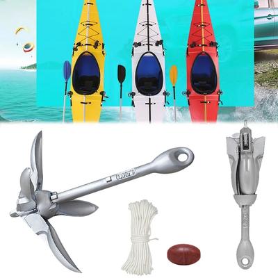 0.7/1.5KG Grapnel Anchor Folding Kayak Anchor with 65ft Marine Rope and Buoy for Kayak Fishing Canoes Jet Ski SUP Board