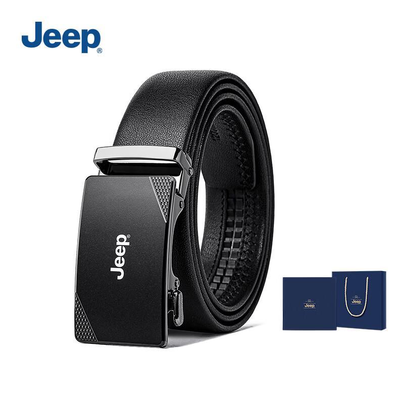 JEEP Men s Genuine Leather Automatic Buckle Belt Gift Set 120cm
