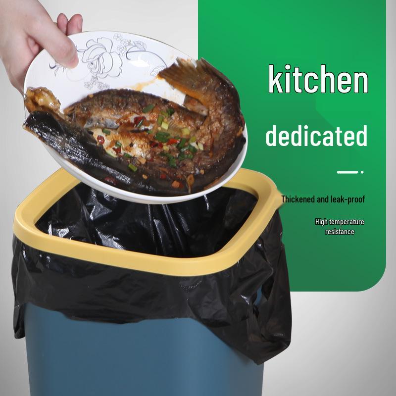 Extra-Thick Black Handheld Vest-Style Garbage Bags - Large Disposable Kitchen Bags