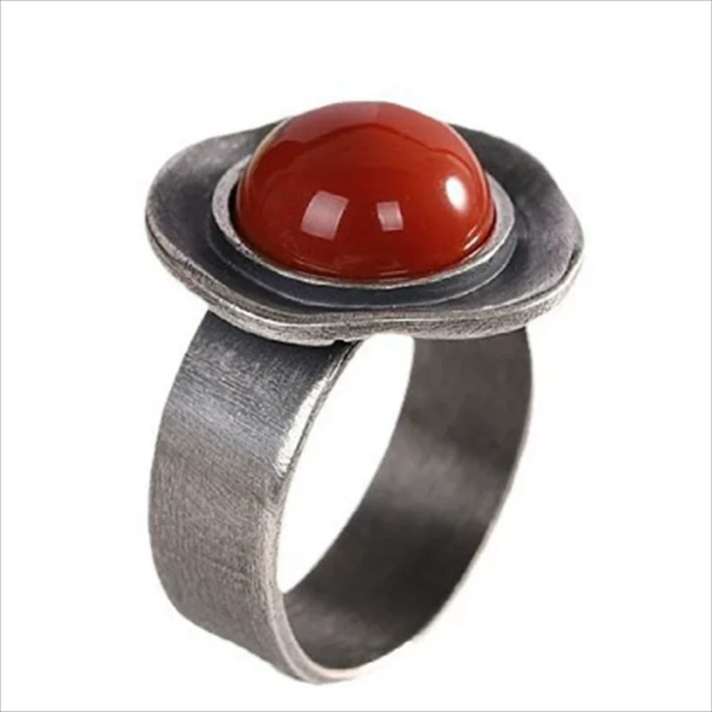 Tajskie Srebrne Pierścionki Etniczne Vintage Pierścionki na Palec Nowe Południowe Czerwone Pierścionki Prezent Impreza Anillos