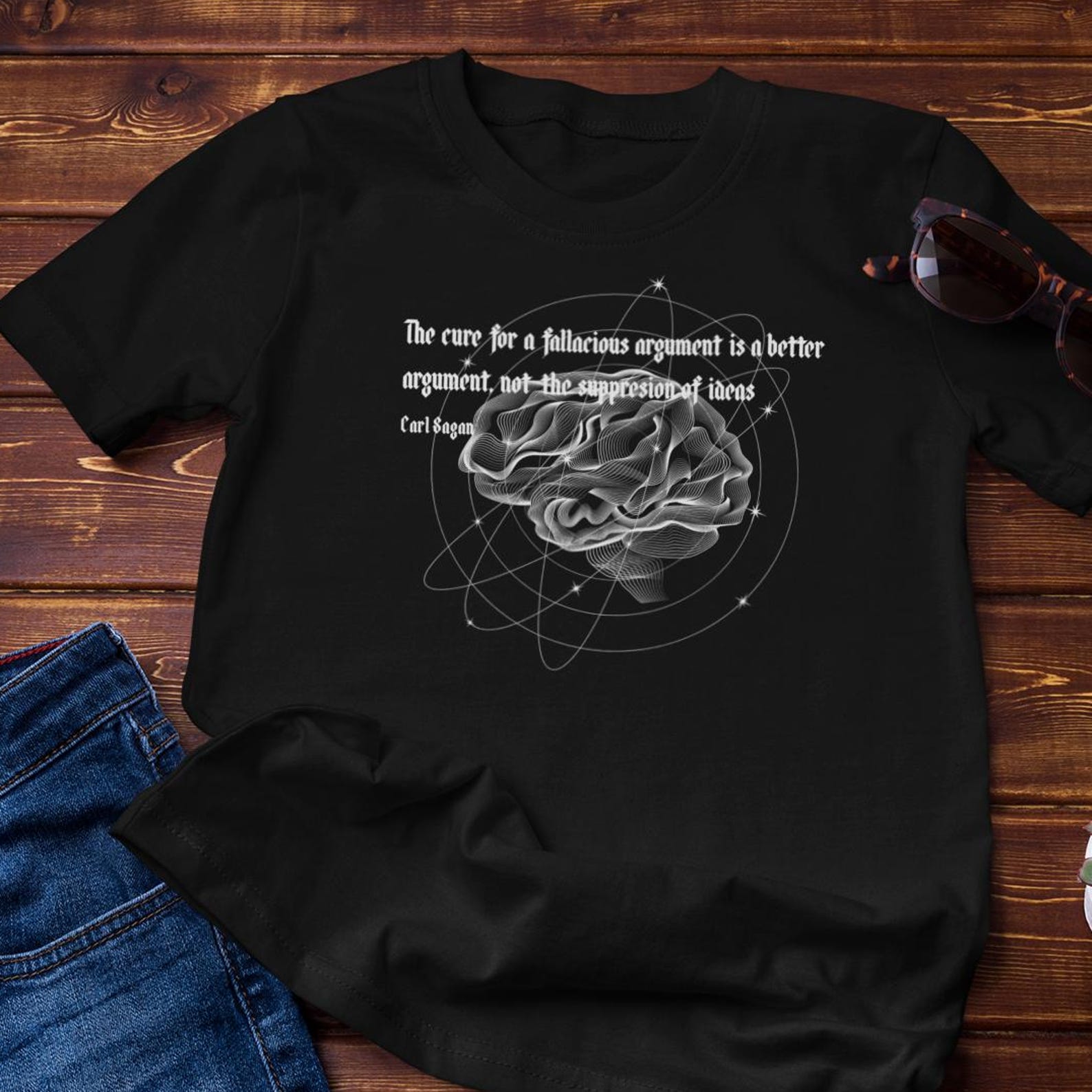 Carl Sagan TShirt - Fallacious Arguments and better Argument Tee | Cotton Tee 3XL