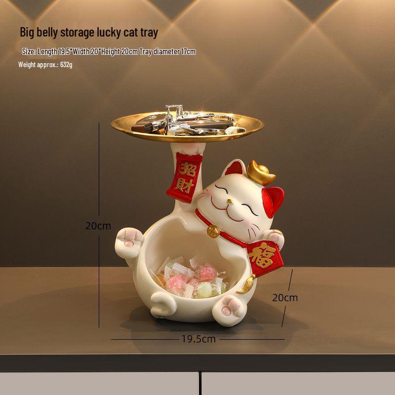 Lucky Cat Key Holder & Home Decor Ornament – Perfect for Entryway, Shoe Cabinet, or Living Room Housewarming Gift