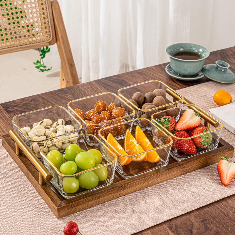 Hanyou Solid Wood Partitioned Serving Tray Set