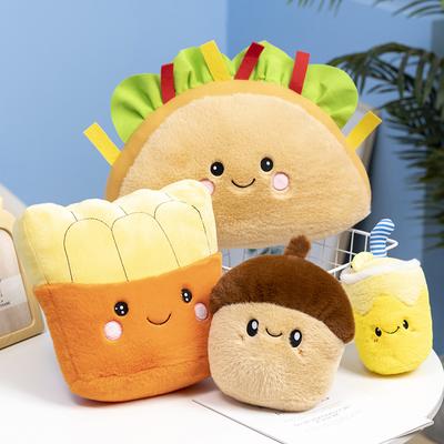 Simulace Taco Pizza Hranolky Plyšové hračky Plyšový polštář Bubble Tea Měkký ovocný nápoj Panenka Polštář na pohovku Dárek k narozeninám