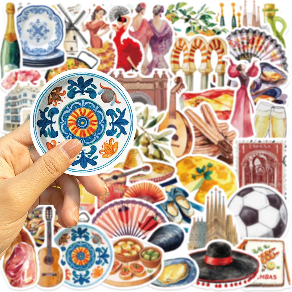 10/30/50pcs Spanish Aesthetics Cartoon Art Aesthetic Stickers Graffiti Laptop Scrapbooking Phone Waterproof Decals Toys