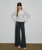 MONGDOL Foldable Elastic Waist Wide Pants Charcoal Mdpt083Charcoal