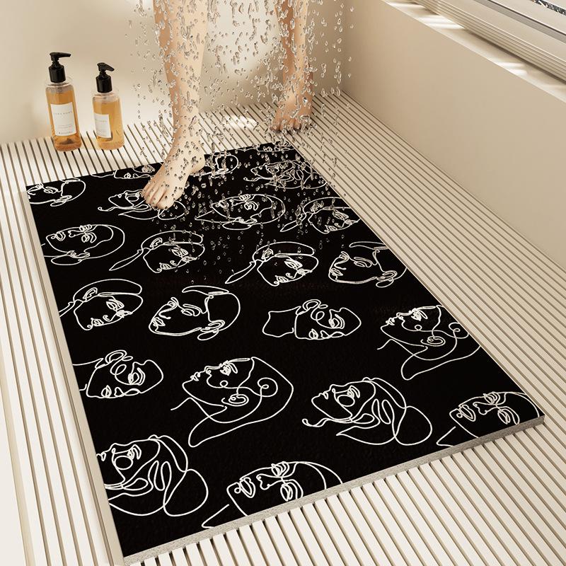 Washable Anti-Slip Bathroom Mat - Dirt-Resistant, Easy-Clean, Hollow Design Foot Pad