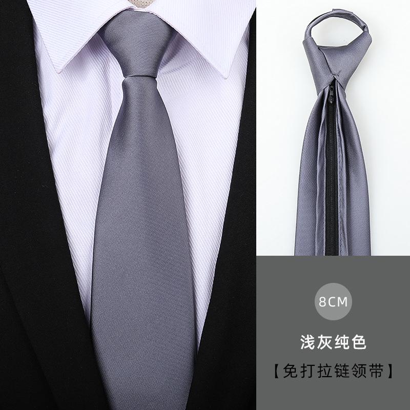 Tie Men'S Dress Business Handsome Blue Strip Zipper Professional Wedding Groom Korean Version Zipper Hand Tie