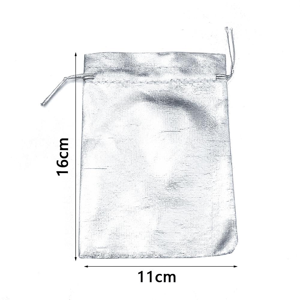 5-10Pcs Silver/Gold Foil Cloth Drawstring Bags Jewelry Gift Bags Candy Beads Bracelet Packing Pouch For Wedding Gift Storage Bag