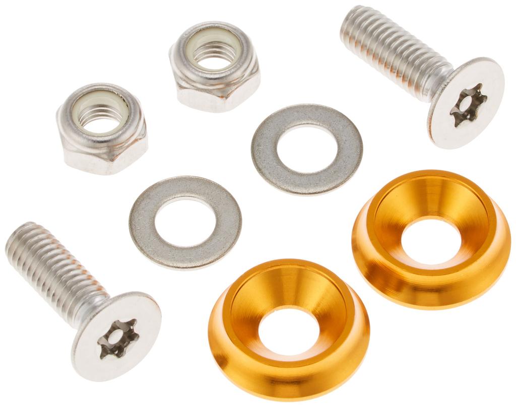 C.F.POSH 200374 Torque Stepper Bolt & Nut Set for License Plate Fixing Stainless Steel/Gold