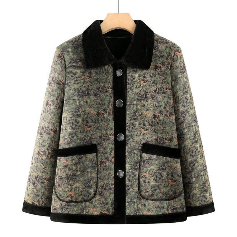 

Пожилые и старые новые бархатные зимние утолщенные стеганые куртки с лацканами стеганая куртка Пожилые и пожилые мамы теплая стеганая куртка 5XL [recommended 150-80kg] зелёный