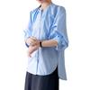 GMXIA Women's Simple Shirt Summer Blouse Commuter Style Medium Sleeve