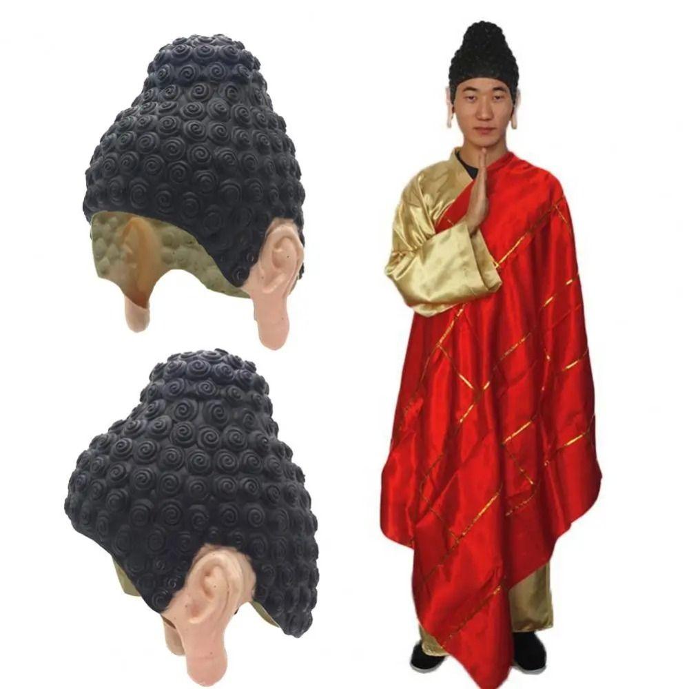 Funny Buddha Swimming Hat Flexible Buddha Mask Swimming Caps Buddha Headgear  Stage Performance