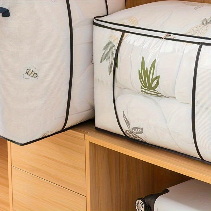 Large Transparent Storage Bag with Zipper &Handle,Heavy-Duty Plastic Suitcase for Clothes,Bedding,Travel,Moving,Seasonal Storage