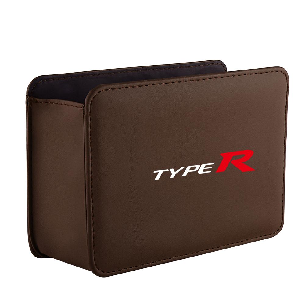 Leather Car Badge Door Storage Box Under Seat Back Trash Bag Interior For Honda Civic Accord Fit City Jazz CR-Z Element Insight