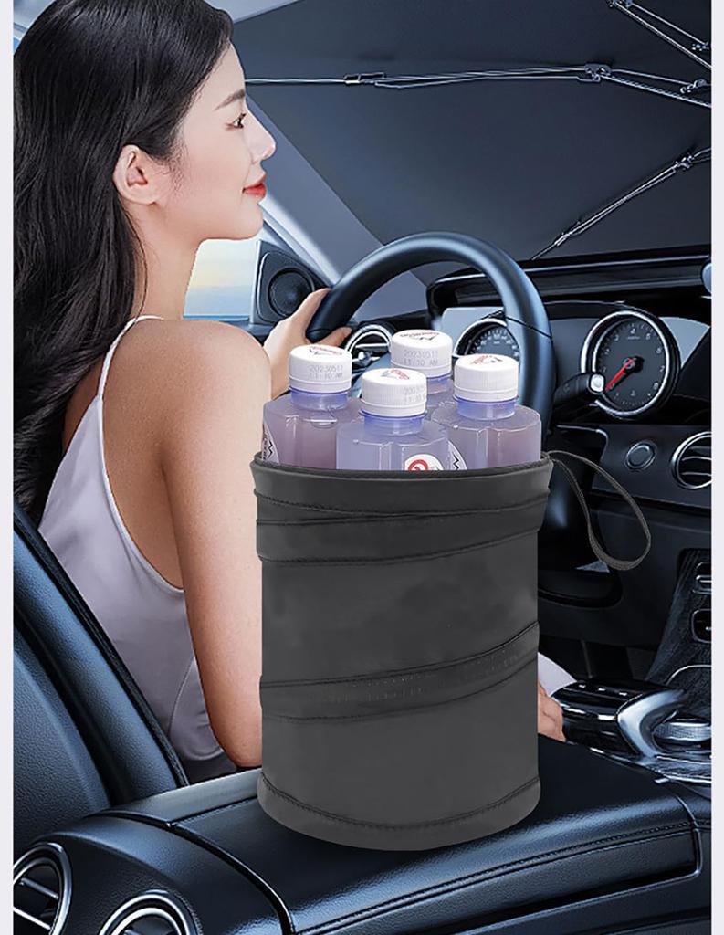 Car Trash Car Storage Car Garbage Large Easy Secure Car Black [LUYING] Can, Case, Bag, 1-Pack, Foldable, Capacity, Compact, Space-Saving, Storage,