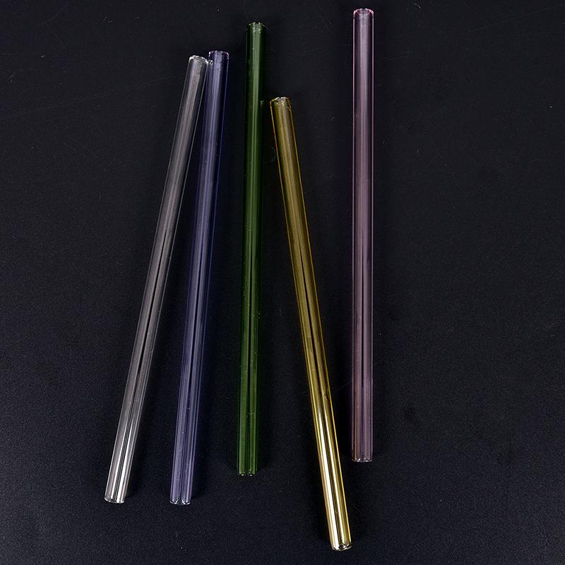 Reusable Straight Pyrex Glass Drinking Straw For Wedding Birthday Party 5 Colors
