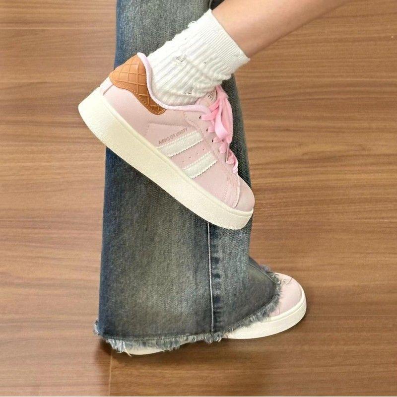 Pink breadboard shoes popular ins shoes women 2025 autumn new sports national tide versatile casual white shoes women