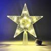 Lighted LED Lighted Star Transparent Christmas Treetop Light Xmas Light Ornaments  Holiday