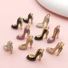 10/12 Piece Set 708.66x551.18 Inch Enamel High Heels Pendant for Women's Shoes Pendant Oil Dripping Necklace Keychain Jewelry Wh
