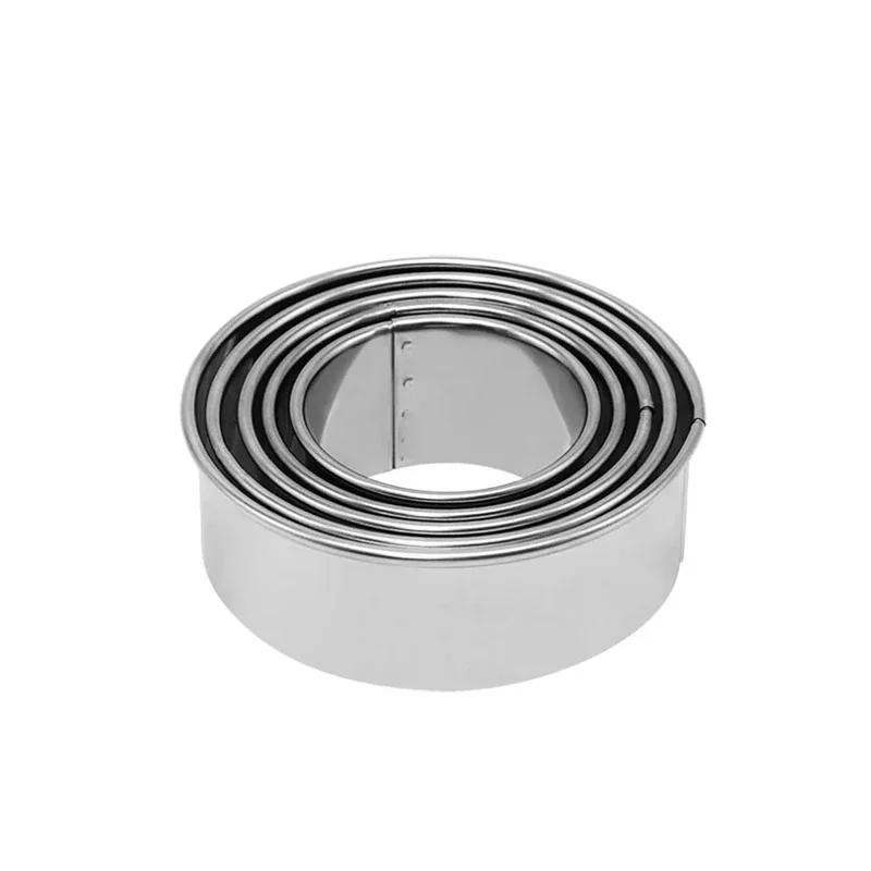 

5 шт./комплект. Набір круглих формочок для печива з нержавіючої сталі. Круглі форми для бісквітного тіста з рівним краєм. Формочки для пончиків. Кухонні інструменти для випічки.