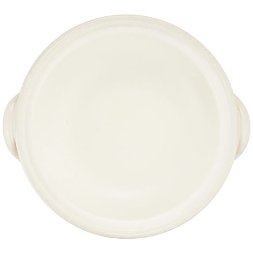 Saji Pottery White 25cm Banko Ware Earthenware Pot No. 8 White Brushed Finish 27-911