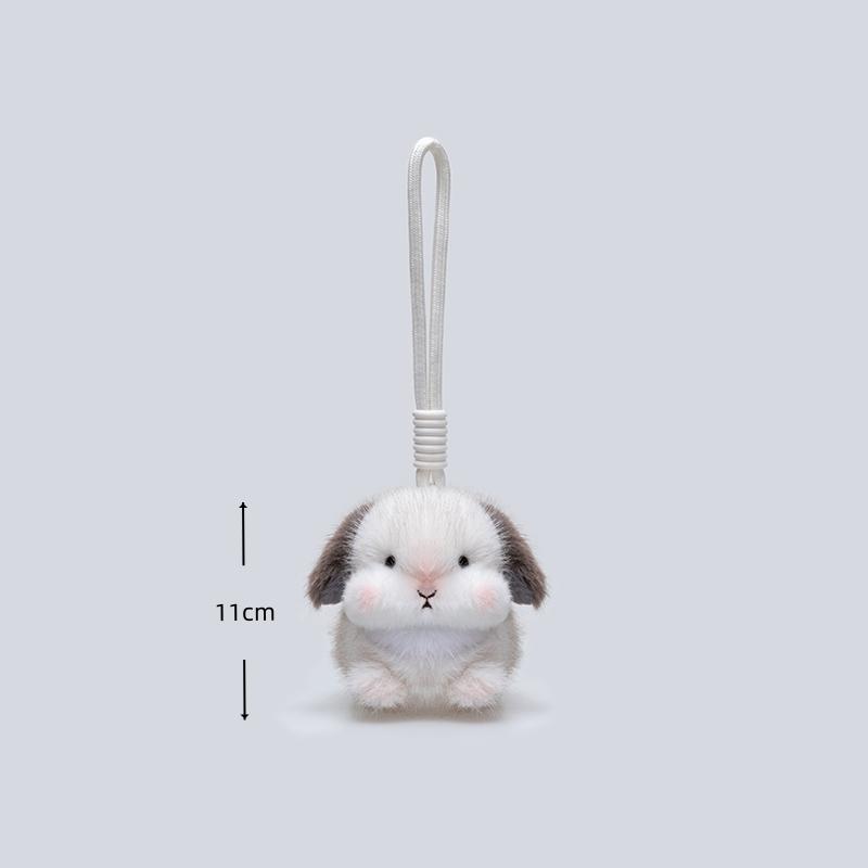 Cute Fat Rabbit Plush Pillow Toy Soft Stuffed Doll Pendant Lifelike Cartoon Bunny Plushie Keychain Gift For Kids