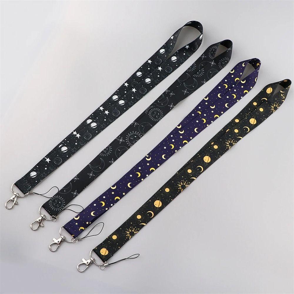 Sun and Moon Phone Lanyard Keyrings ID Card Holder Badge Holder Phone Neck Strap Hanging Rope