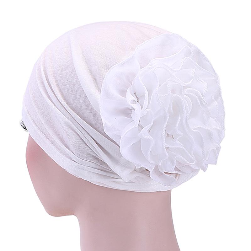 Bentiță Turban Flori Șifon Culoare Solidă