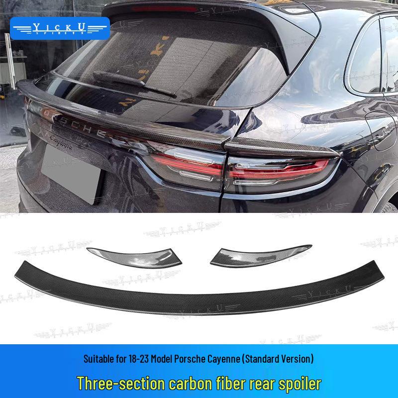 Porsche Cayenne 9Y0 Carbon Fiber Rear Spoiler & Middle Wing for 2018-2025 Models