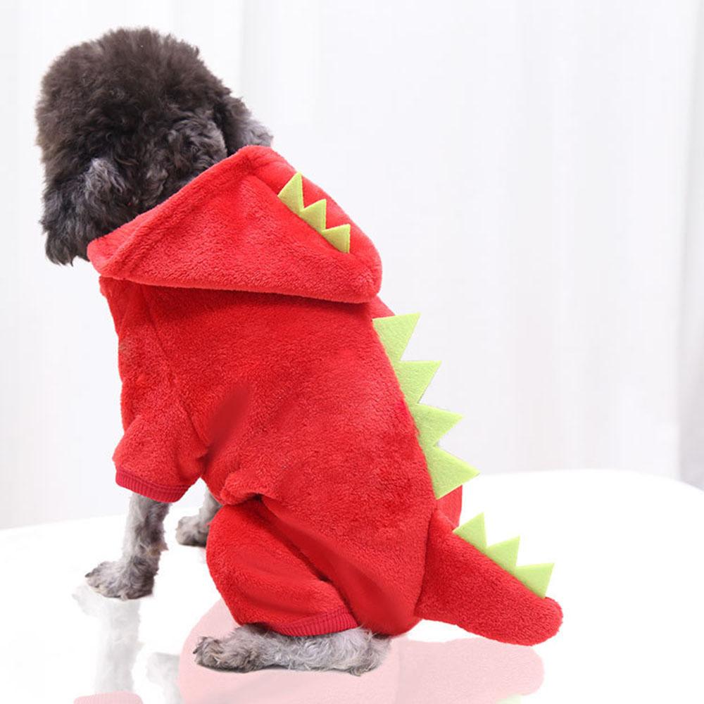 Pet Cat Clothes Puppy Dog Cat Funny Dinosaur Costume Winter Warm Plush Cat Coat Fleece Hoodies Sweater Small Dog Kitten Clothing
