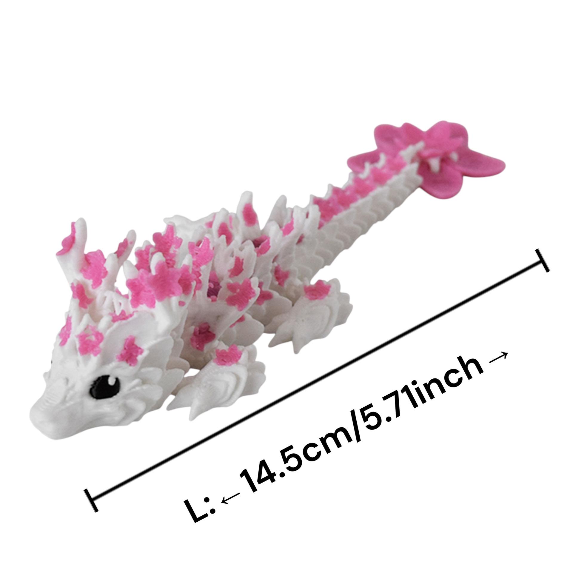 

Mini Sakura Dragon: 3D Printed Movable Children s Toy and Creative Desktop Ornament. 14.5cm*4.5cm*2.5cm