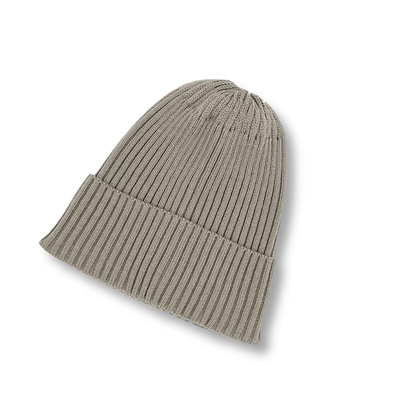 

[yokoami] knit hat rib acrylic wool made in Japan Domestic production watch beanie ladies men s Cold protection (Wool blend/greige)