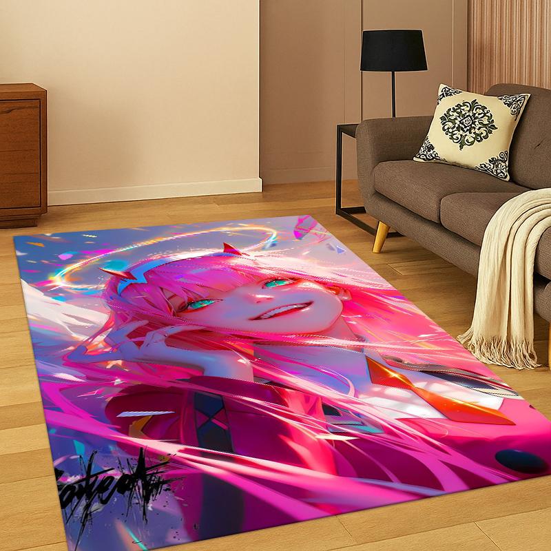 Sexy Girl Zero Two DARLING In FRANXX Cartoon Carpet Rug for Bedroom Living Room Sofa Doormat Home Decor,Kid Area Rug Non-slip
