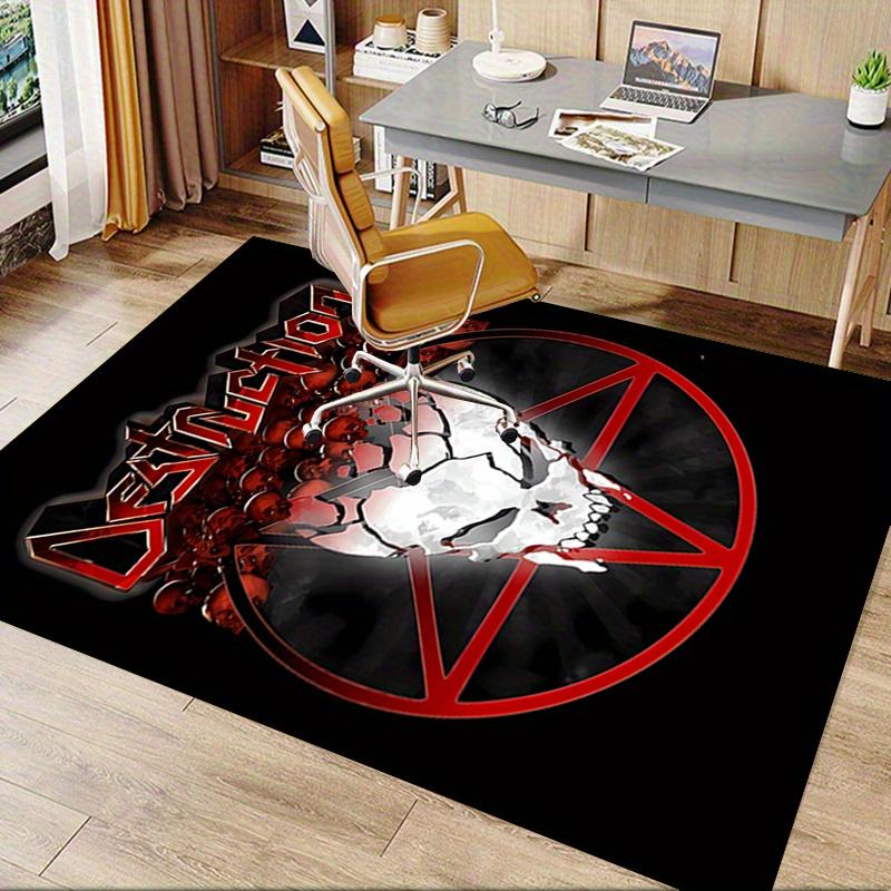 1pc Destruction,Skull,Pentagram Office Carpet Soft Polyester Entrance Carpet Washable Non slip Machi