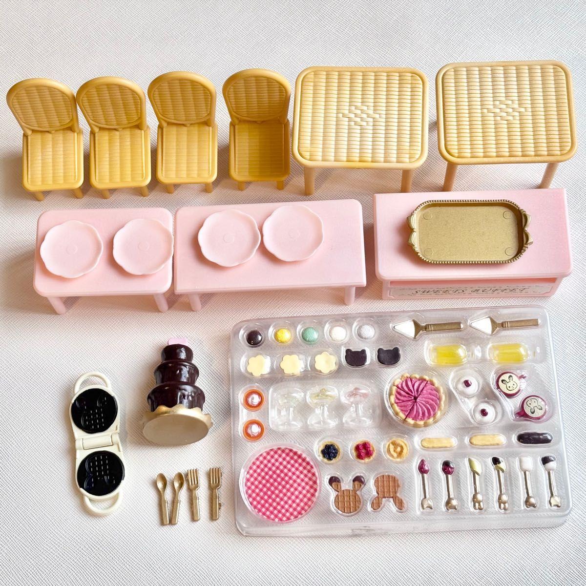 Used Sylvanian Families Mi-64 Sweets Buffet Set Small Shop Shop Discontinued Product Rare Original Item