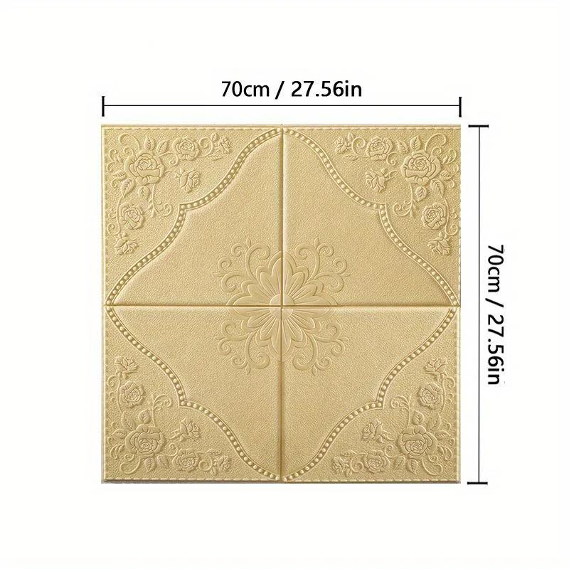 1-10 pièces 70cm*70cm Papier Moderne Plafond Décoratif Imperméable Résistant à l'humidité Anti-moisissure Mur Auto-adhésif 3D Fond Chambre