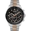 Hero Black Dial Bicolor Rose Metal Bracelet Men's Quartz Watch 1513757