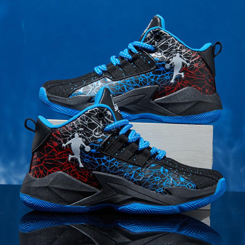 Zapatillas de baloncesto juveniles para hombre de caña alta de malla transpirable, antideslizantes y resistentes al desgaste, zapatillas de combate real para estudiantes, zapatillas deportivas para niños, para mujer