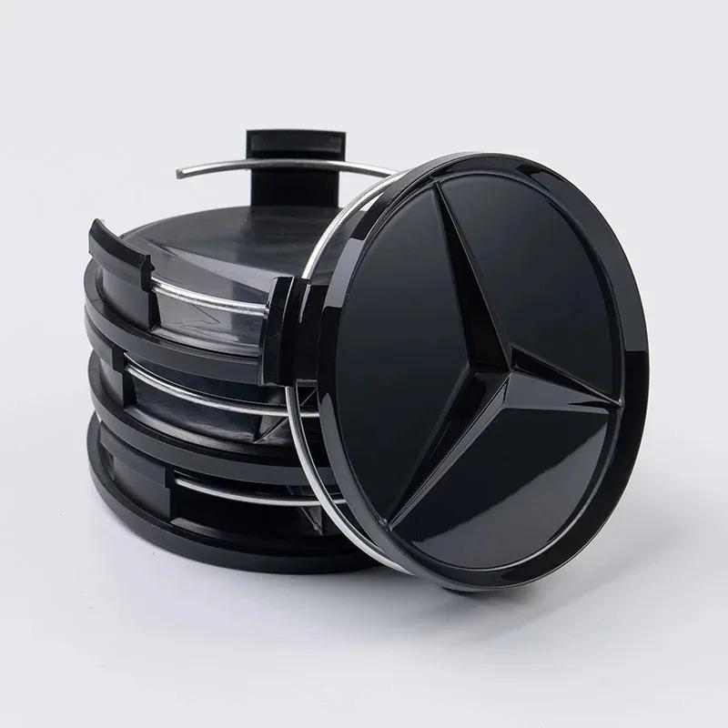 New Mercedes Benz 75mm Wheel Center Hub Caps Set of 4 with Benz Emblem for W203 W206 W220 W205 W211 W212 Car Tire Rim Covers DH1 QQ60