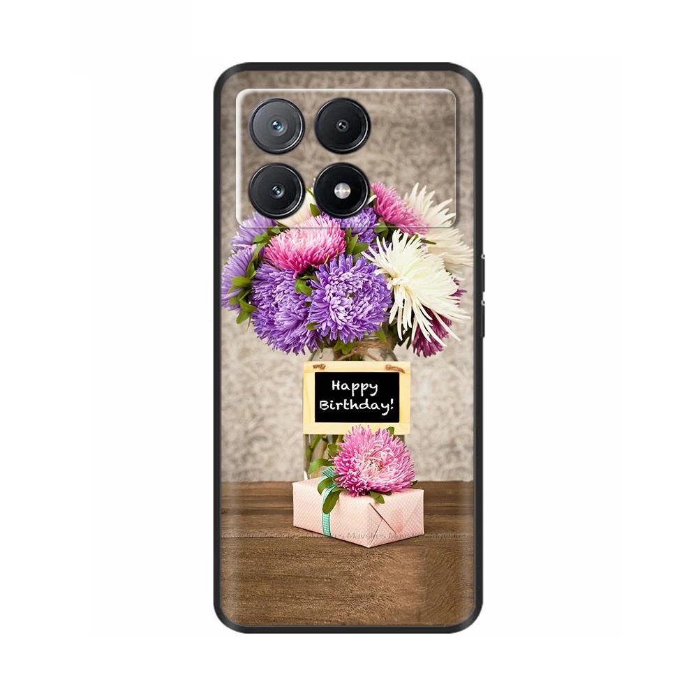 For Xiaomi Poco X6 Pro Case PocoX6 Fashion Cat Flower Soft Silicone Back Phone Case for Poxo C6 PocoX6 Pro X 6 Cases Etui Funda