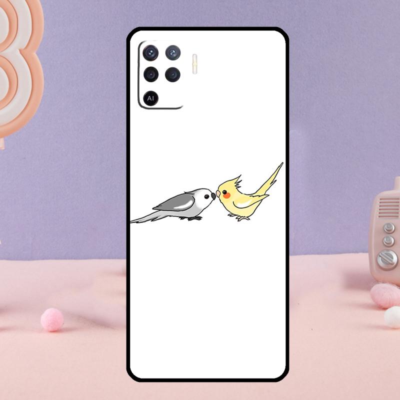 Cartoon Animal Chubby Cockatiel Phone Case For Oppo A78 A98 A80 A40 A60 A18 A38 A58 A15 A17 A77 A74 A94 A54 A57S A16 A76 A96