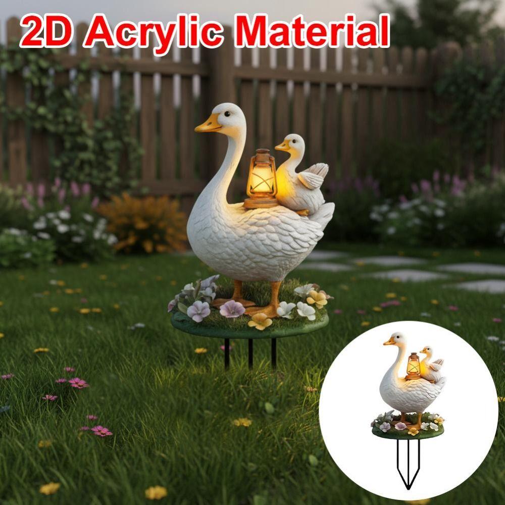 Acrylic Duck Yard Sign Lantern Pattern Ground Stake New Goose Garden Stake Animal Yard Decor